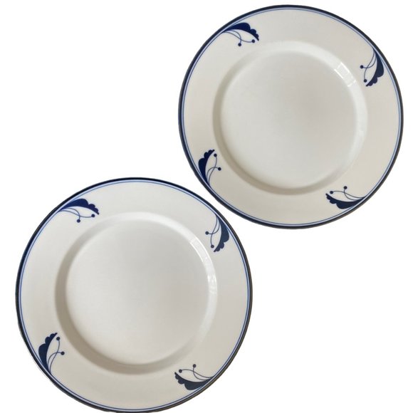 Vintage Dansk Flora Lne Bayberry Blue Japan Portugal Salad Plates Set Of 2 - Picture 4 of 9